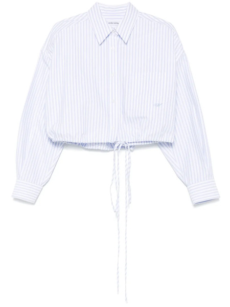  Alexander Wang Striped Cropped Shirt - White 