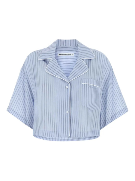  Alexander Wang Striped Short-sleeve Shirt - Blue 