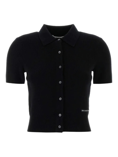  Alexander Wang Wool Polo-neck Cardigan - Black 
