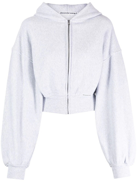  Alexander Wang Zip-up Cropped Hoodie - Grey 