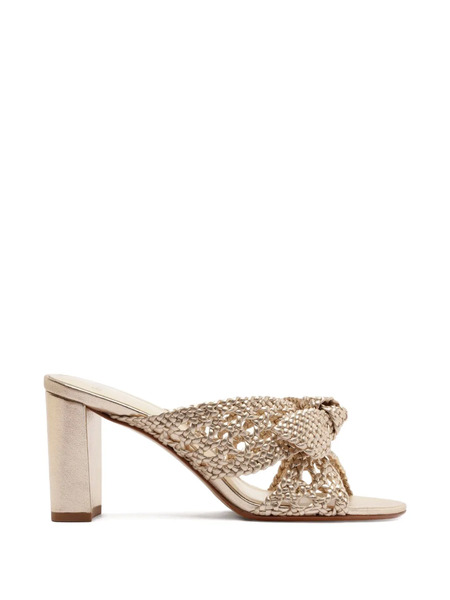  Alexandre Birman Belinda Woven Knot Mules - Gold 