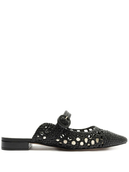  Alexandre Birman Dallas Interwoven Leather Mules - Black 