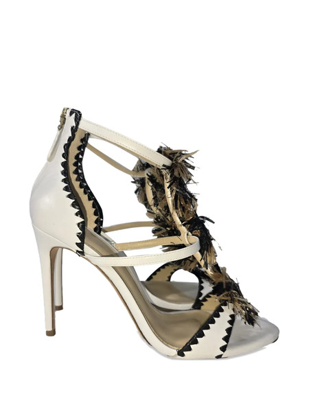  Alexandre Birman Fringed Heeled Sandals - White 