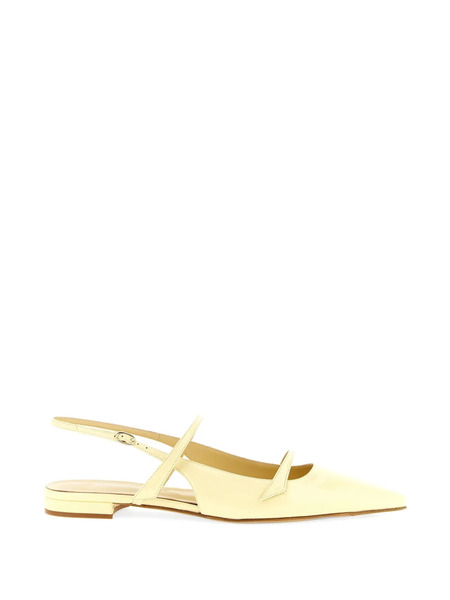  Alexandre Birman Tita Patent Leather Slingback Flats - Yellow 