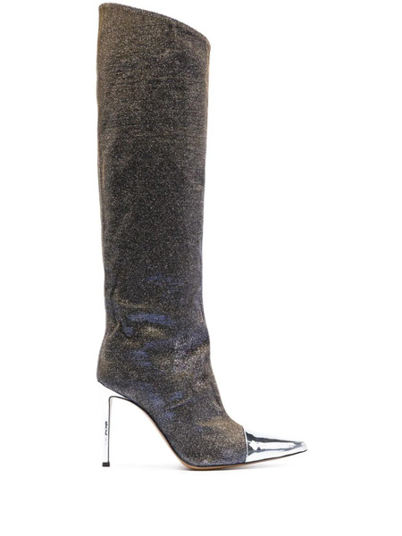 Alexandre Vauthier Alex 100mm Pointed-toe Boots - Silver 