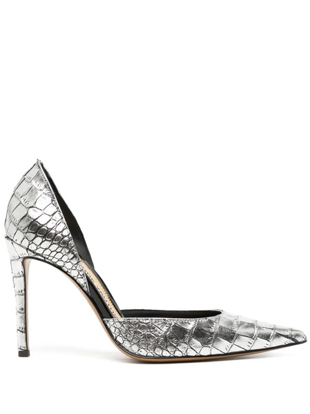  Alexandre Vauthier Crocodile-effect Leather Pumps - Silver 