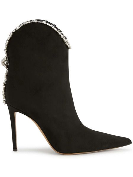  Alexandre Vauthier Crystal-embellished Detail 105mm Boots - Black 