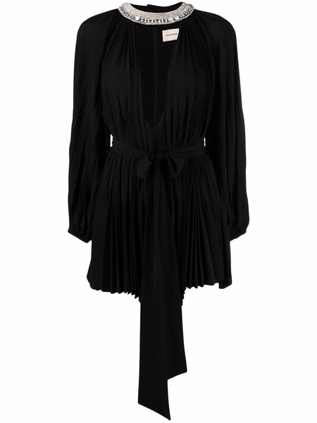  Alexandre Vauthier Crystal-embellished Pleated Mini Dress - Black 