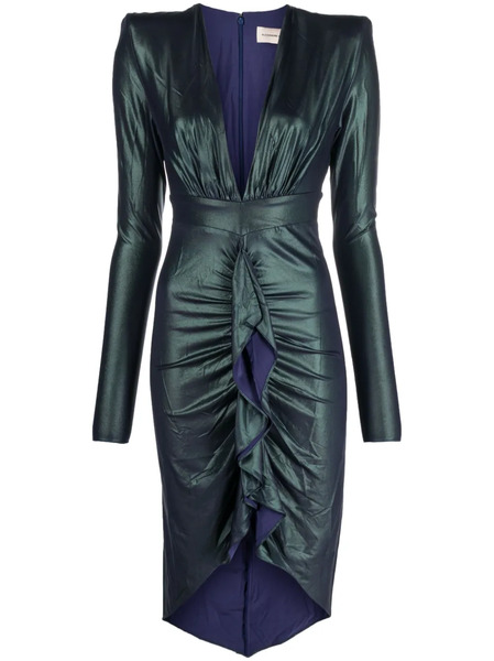  Alexandre Vauthier Draped Asymmetric Jersey Midi Dress - Green 