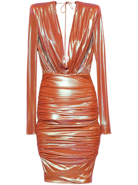  Alexandre Vauthier Draped-detail Midi Dress - Orange 