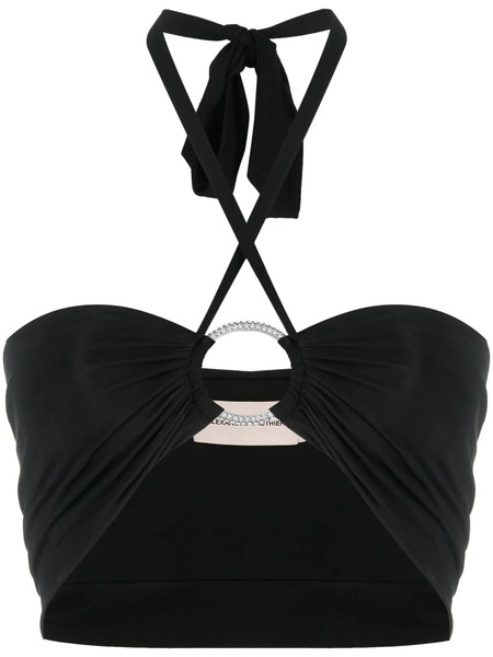  Alexandre Vauthier Embellished-ring Halterneck Crop Top - Black 