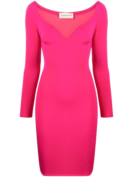  Alexandre Vauthier Plunging V-neck Midi Dress - Pink 