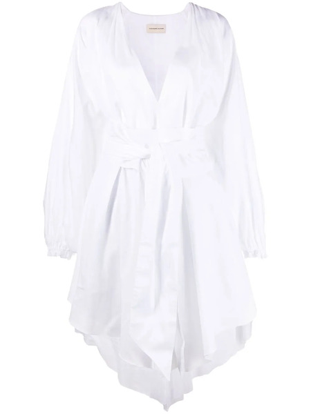  Alexandre Vauthier Ruched-detail Long-sleeve Midi Dress - White 