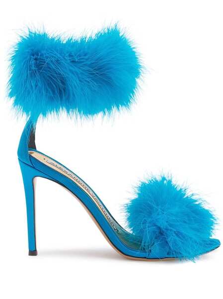  Alexandre Vauthier Veronica 105mm Feather-detailing Sandals - Blue 