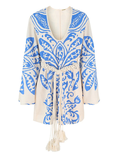  Alexis Bell-sleeve Mini Dress - White 