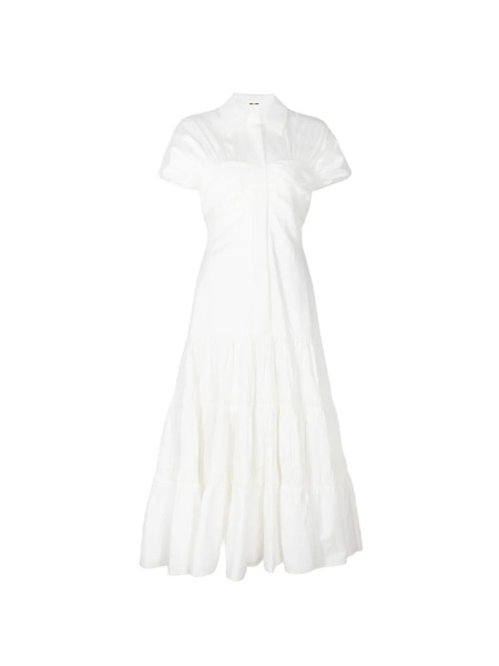  Alexis Carosini Short-sleeve Midi Dress - White 
