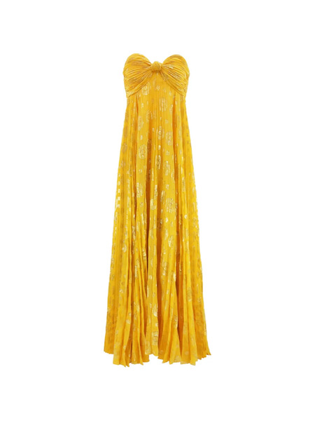  Alexis Knot Pleated Dress - Yellow 