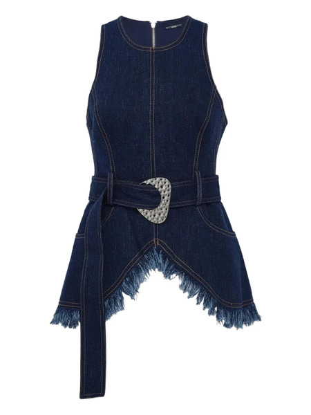  Alexis Reed Fringed Belted Top - Blue 