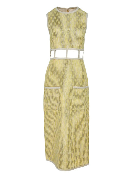  Alexis Renee Cut-out Tweed Midi Dress - Gold 