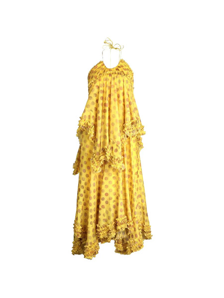  Alexis Sidi Ruffled Polka-dot Midi Dress - Yellow 
