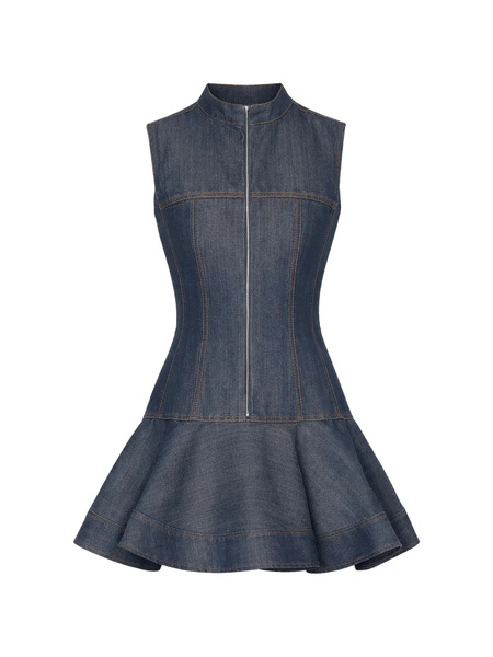  Alexis Taylin Sleeveless Ruffled Mini Dress - Blue 