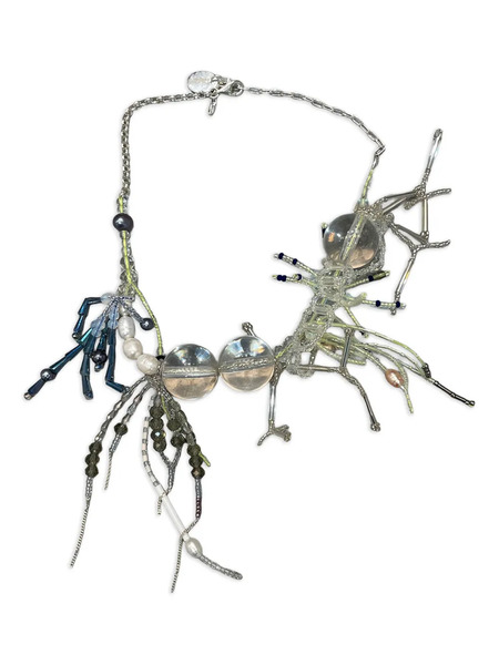  Alga Jewelry Recif Beaded-embellishment Necklace - Silver 