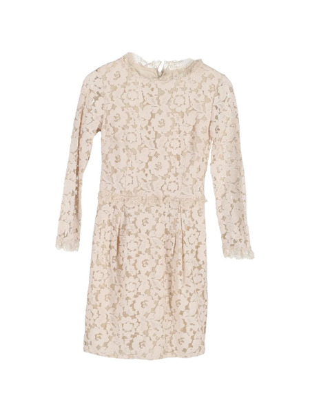  Alice By Temperley Floral-lace Long-sleeve Mini Dress - Neutrals 