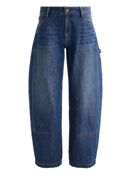  Alice + Olivia Andie Whiskered Cotton Jeans - Blue 