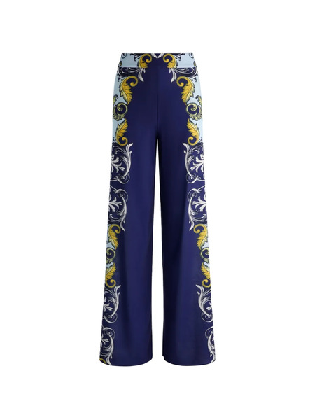  Alice + Olivia Athena Print Palazzo Pants - Blue 
