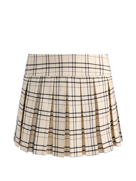  Alice + Olivia Box-pleat Plaid Mini Skirt - Neutrals 