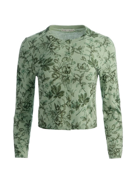  Alice + Olivia Carson Floral-print Cardigan - Green 