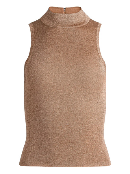  Alice + Olivia Darcey Metallic Tank Top - Neutrals 