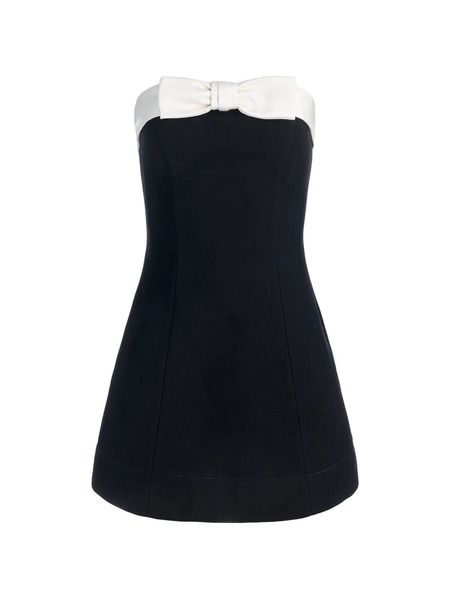  Alice + Olivia Katya Bow Playsuit - Black 