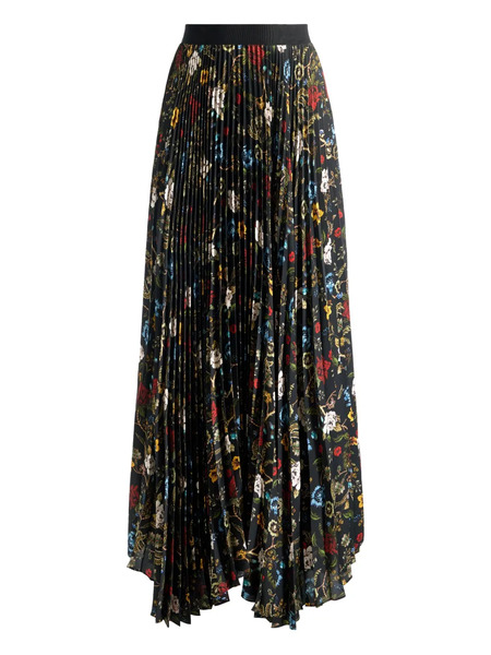  Alice + Olivia Katz Pleated Maxi Skirt - Black 