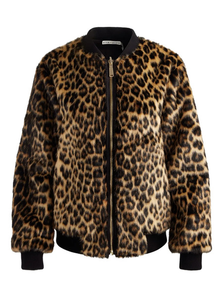  Alice + Olivia Leopard-print Bomber Jacket - Brown 