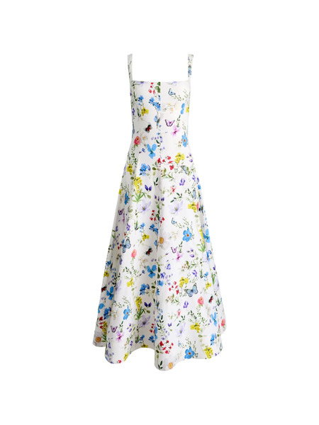  Alice + Olivia Polly Flared Midi Dress - White 