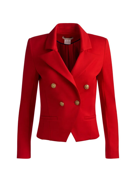  Alice + Olivia Sable Double-breasted Cropped Blazer - Red 