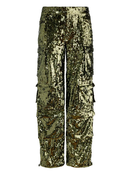  Alice + Olivia Sequinned Cargo Trousers - Green 