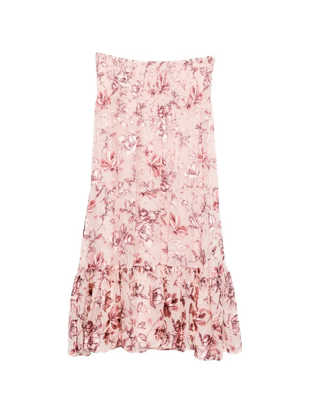  Alice + Olivia Stevie Floral Ruffled Maxi Skirt - Pink 