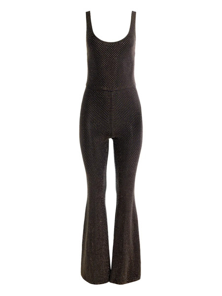  Alice + Olivia Teresa Embellished Flared-hem Jumpsuit - Black 