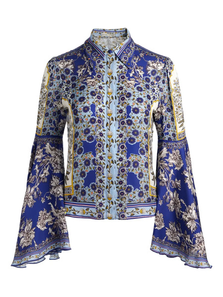  Alice + Olivia Willa Bell-sleeve Top - Blue 