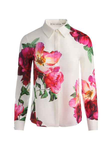  Alice + Olivia Willa Floral Shirt - Neutrals 