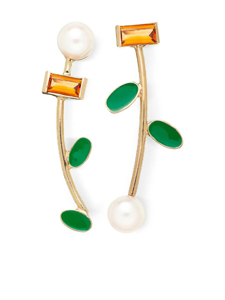  Aliita Pearl-embellished Gold Earrings 