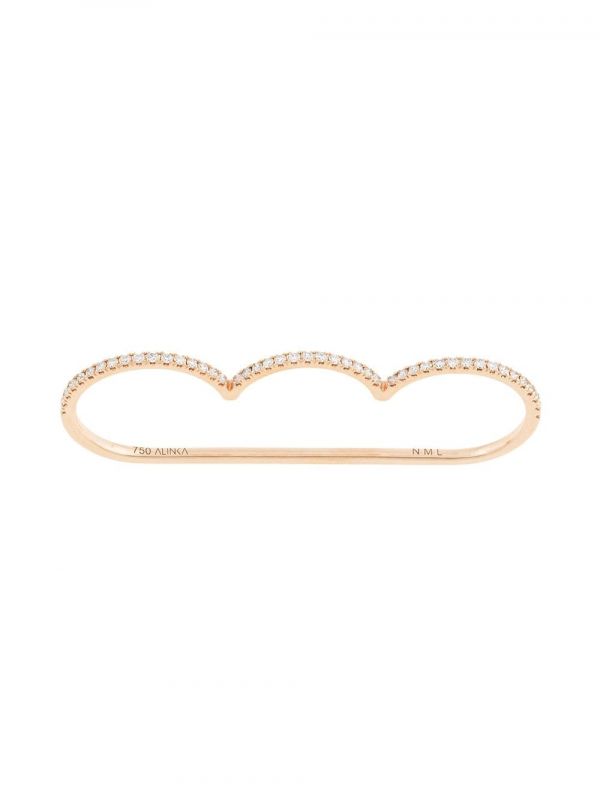  Alinka 18kt Rose Gold Cloud Superfine Diamond Ring 