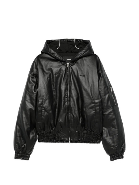  Alis Hooded Zip Bomber Jacket - Black 