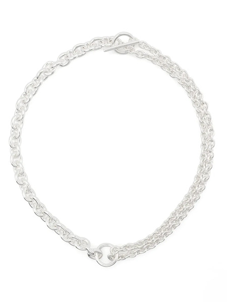  All Blues Double Chain Link Necklace - Silver 