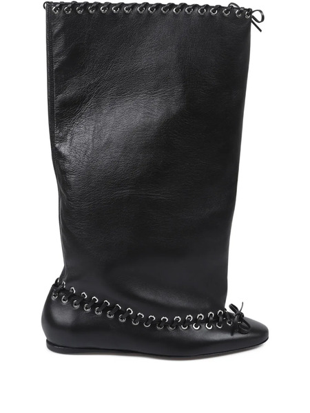  All In Eyelet Level Flat Boots - Black 