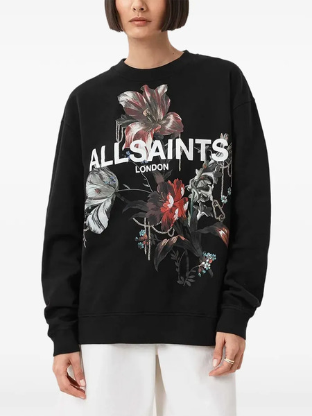  Allsaints Ania Etta Floral Sweatshirt - Black 