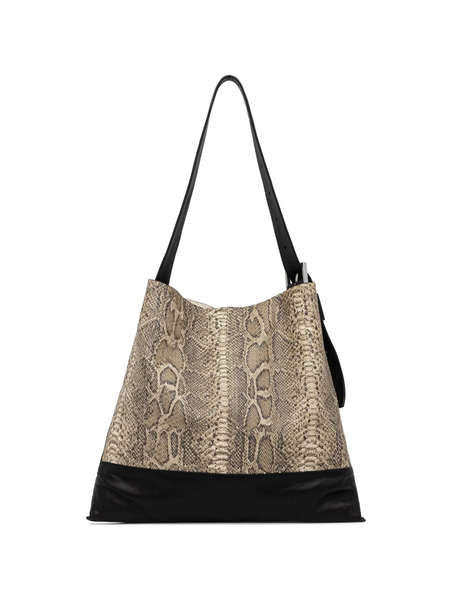  Allsaints Asha Snakeskin Buckle Shoulder Bag - Neutrals 