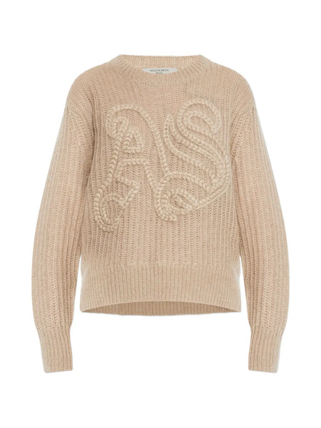  Allsaints Cable-knit Long-sleeve Sweater - Neutrals 